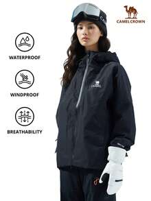 CAMEL CROWN Single Layer Hard Shell Windbreaker Jacket, Water-Resistant Mountaineering Coat - Phantom Black - View 1