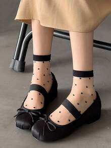 1/3 Pair Bow Lace Thigh High Socks, Suitable For Mini Skirts, Y2K Style, Valentine's Day Women's Wear, Women's Socks, Valentine's Day, Thigh High Socks, Valentine's Day Gift, Women's Thigh High Socks - Multicolor - View 5