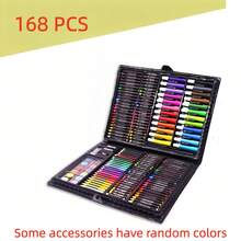 208支/168支/150支/42支水彩笔套装，返校用品，学生礼物，美术工具，水彩笔套装，学生艺术家的理想礼物（部分配件颜色随机发送）