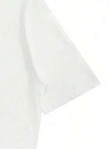 Camiseta de manga corta con cuello redondo y estampado de palmeras de moda para hombre, informal - Blanco - Ver 6