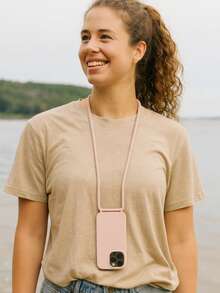 IP15 Pro Max Phone Case With Adjustable Cord | Minimalist Case With Crossbody Strap - Beige - View 3
