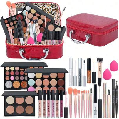 Makeup Kit,Makeup Set For Women Full Kit,Professional Make Up Kit For Beginners,Makeup Gift Set For Women,Makeup Sets For Girls,Makeup Kit For Teens (Red)