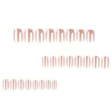 24片复古简约优雅日常经典简约现代北欧风极光白法式中号方形按压式人造指甲套装，适合简约风格的女孩和女士日常使用和美甲用品购物。 - 白色 - 查看 5