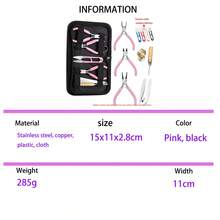 1 Set Jewelry Making Supplies Kit, Includes Jewelry Pliers, Jump Ring Opener, Awl, Ruler, Handmade Ring Sizer, Tweezers, For Jewelry Repair & Crafting - Set - View 9