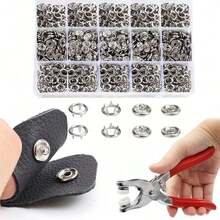 400pcs/100sets Five-Claw Snap Fastener Pliers, Metal Snap Button Fastener Pliers, Hollow And Solid Metal Claw Snap Fastener Kits, Suitable For Clothing Handmade Sewing, Ideal For DIY Crafts, Clothes, Hats And Sewing (Random Color) - Multicolor - View 7