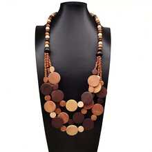 1pc Wooden Bead & Glass Bead Bohemian Multi-Layer Necklace, Fashion Jewelry For Women - Multicolor - View 4