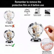 1/4个亚克力水晶玫瑰花装饰品，波西米亚风格，适用于客厅、卧室、办公室、咖啡厅、窗台、桌面装饰，可作为礼物送给朋友，也可作为情人节装饰，2D立体造型。 - 彩色 - 查看 10