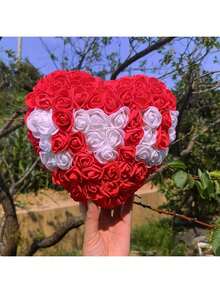 1pc Heart-Shaped Rose Flower, Rose Flower Heart, Foam Eternal Flower Heart, Valentine's Day/Birthday Gift For Girlfriend - Multicolor - View 1
