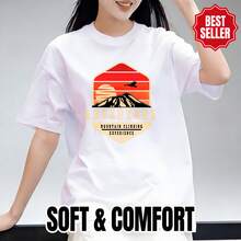 Camiseta de punto acanalado suave para la experiencia de escalada de montaña de aventura de chica limpia, trabajo de fin de semana - Blanco - Ver 6