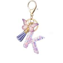 1pc Handmade Crystal Resin Butterfly & Letter Keychain, Tassel Keyring, Small Gift For Wedding, Birthday, Baby Shower, Travel Souvenir, Graduation, Housewarming, Party (5 Styles Available) - Multicolor - View 43