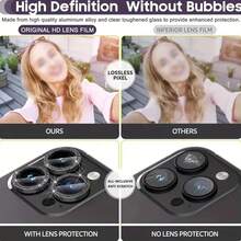 3片装金属环保护膜，兼容 17/16/15/14/13/11/12 Pro Max Mini，保护摄像头镜头，兼容 11/14 Pro Max，适用于日常、办公、居家使用。这款手机摄像头保护膜闪亮晶莹，防水防震防摔防刮。 - 黑色 - 查看 8