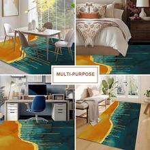 1 Extra Large Abstract Industrial Modern Office Chair Mat & Floor Mat - Blue Purple Orange Marble Design Non-Slip Rubber Backing, Polyester Desk Mat, Suitable For Gaming Room, Home Office, Cafe Decoration, Large Rectangular Floor Protector With Non-Slip Backing - Multicolor - View 8