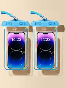 5个/2个/1个通用防水手机袋，通用夜光防水手机包，防水手机壳，兼容16 15 14 13 12 11Pro Max XS Plus Galaxy S22 S23手机，最大7.0英寸