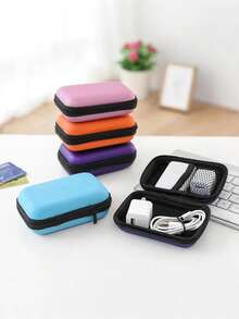 1 pieza Bolsa de almacenamiento portátil mini, organizador de cable de cargador de teléfono, billetera con cremallera, organizador de cargador USB y auriculares, estuche para disco duro portátil y auriculares, organizador de cargador USB y auriculares, estuche para disco duro portátil y auriculares, cargador de viaje para batería externa, estuche para cargador, estuche para auriculares de escuela/universidad, organizador de cables, bolsa de accesorios electrónicos, cargador de batería externa - Multicolor - Ver 9