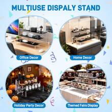 1-5 Tier Black Acrylic Display Stand, Household Desktop Stepped Organizer Rack For Figurines, Dolls, Blind Boxes, Bracelets, Jewelry - Multicolor - View 6