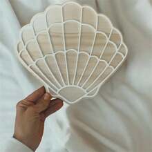 Decoración de pared de arte náutico con tema de sirena de madera bohemia, acrílico y concha blanca para la habitación de niños y niñas - Multicolor - Ver 5