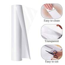 Contact Paper Kitchen Oil Proof Waterproof Self Adhesive Vinyl Film High Temperature Resistant Transparent Removable Paper Kitchen Backsplash Protector 17.7In*118In - Rộng 17,7" x Dài 118" + Trong suốt - Xem 8