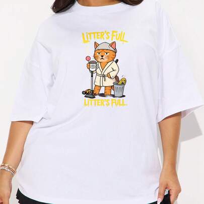Gato con Batidora Litter's Full Camiseta Casual para Mujer Estilo Divertido Verano,Playera mujer algodón suave camiseta básica tallas S-3XL cómoda diario