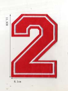 1pc Large White Embroidered 0-9 Number Clothing Patch, Number Badge Applique For DIY Clothing, Jackets, Coats, Ironing Patch - Apricot - View 18