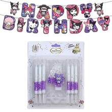 三丽鸥酷洛米主题创意蜡烛，生日派对蜡烛，主题派对蜡烛，可爱蜡烛，精致蛋糕装饰。生日蜡烛，生日旗，创意数码蜡烛套装（0-9岁），生日派对装饰用品。 - 彩色 - 查看 7