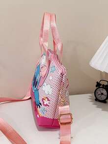 迪士尼/天使图案迷你手提包和斜挎包套装 - 时尚多色帆布手提包，配有可调节肩带 - 适合日常使用的百搭休闲配饰 - 青少年和年轻人的完美趣味生日或节日礼物 - 彩色 - 查看 7