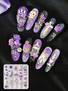 Beautizon Nailartlab 1pc Thorn Rose Nail Art Mold, Dark Gothic Style, New High Transparency Nail Mold - Multicolor - View 7