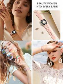 5/4/3pcs Metal Band Decor Rings Compatible With Apple Watch Band Charms 38mm 40mm 41mm 42mm 44mm 45mm 46mm 49mm, Gold Heart Cross Dog Paw Flower Diamond Rhinestone Silicone Band Accessories (Watch And Band Not Included) Ultra/Se/11/10/9/8/7/6/5/4/3/2/1, Compatible With Samsung - Multicolor - View 2