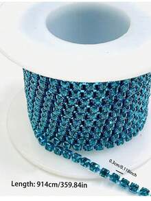 177.17/359.84 Inch Length, 2/3mm Width Sewing Glass Rhinestone Chain For Clothing Accessories, Bag And Shoe Home Decoration DIY - Multicolor - View 23