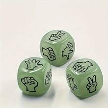 Glow-In-The-Dark Rock Paper Scissors Dice - Fun Outdoor Game For Family Gatherings And Parties - Multicolor - View 6