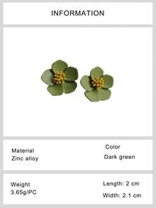 1 Pair Fashionable Sweet Candy-Color Floral Stud Earrings, Elegant & Fresh Design Suitable For Women, Dates, Vacations, Jewelry - Multicolor - View 13