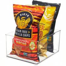 iDesign 63898 Caja de Almacenamiento AA8 para Cocina Organizador de Cocina Grande y Profunda de plástico con Asas Transparente 25 5 x 20 25 x 12 75 cm - Transparente - Ver 2