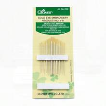 Clover 235 No. 3-9 Gold Eye Embroidery Needles Pack of 16 - Dorado - Ver 1