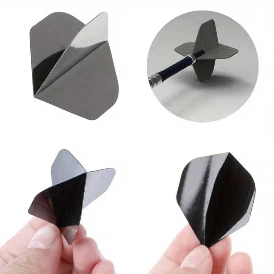 30pcs High Quality Simple Black Dart Accessories, Replaceable Dart Fins