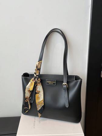 2025 New Casual Large Capacity Rhombus Pattern Solid Color Bow Handbag, Minimalist Fashion Tote Bag