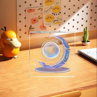 Dreamy Purple Series Moon Pattern Design, Dreamy Starry Sky Cozy Pattern, Suitable For Living Room, Bedroom, Office - Desktop Art Decor, Square Acrylic Design, Applicable To Various Room Types, Thoughtful Gift