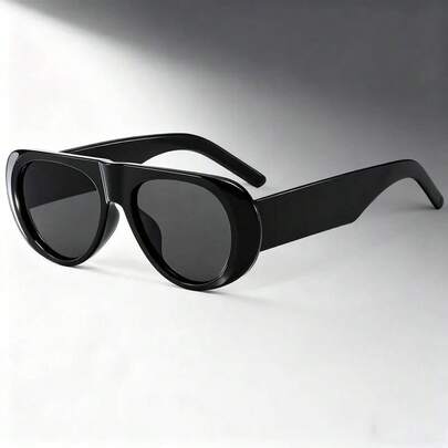 1 Pair Unisex Retro Oversized Square Frame Fashion Glasses, Simple Fashion Personalized Versatile Aviator Style