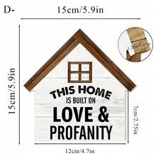 1 Peça Placa Decorativa de Gnomo do Dia dos Namorados, com Design de Casa de Telhado Xadrez Rosa e Texto Divertido, Perfeito para Decoração de Bandeja Escalonada de Cozinha, Presentes de Feriado e uma Bela Obra de Arte.