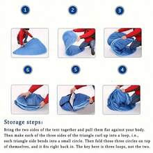 1 Bộ Lều Cắm Trại Bãi Biển Lớn, Lều Che Nắng Tự Dập, Mái Che Hồ Bơi Di Động, Ô Tự Động Chống Tia UV UPF 50+, Sàn Mở Rộng Cho 3-4 Người, Kèm Túi Mang Và Cọc Cắm, Dễ Dỡ Lắp Đặt, Thích Hợp Cho Câu Cá, Dã Ngoại, Công Viên và Du Lịch Ba Lân - Nhiều màu - Xem 3