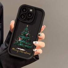 Atmosphere Christmas Tree Compatible With Apple 16 Pro Max Phone Case  15 Plus 14 Pro Shockproof 13 - 黑色 - 查看 2