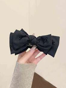 1pc High Ponytail Bun Claw Clip, Solid Color Butterfly Elegant Polyester (Polyester) Acrylic Hair Claw Clip Hair Accessories Women Hair Clips Fashion Hair Clutch Casual Hair Jaw Clip