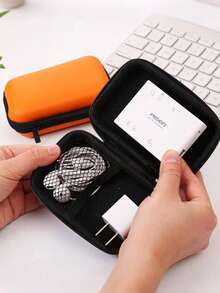 1 pieza Bolsa de almacenamiento portátil mini, organizador de cable de cargador de teléfono, billetera con cremallera, organizador de cargador USB y auriculares, estuche para disco duro portátil y auriculares, organizador de cargador USB y auriculares, estuche para disco duro portátil y auriculares, cargador de viaje para batería externa, estuche para cargador, estuche para auriculares de escuela/universidad, organizador de cables, bolsa de accesorios electrónicos, cargador de batería externa - Multicolor - Ver 8