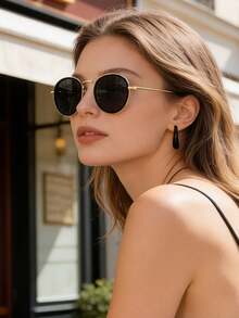 Brand New High Cost-Performance, Fashionable And Eye-Catching Glasses, Suitable For All Face Shapes Including Round And Slim Faces, Providing A Stylish And Beautiful Pair Of Glasses. - Gold - View 9