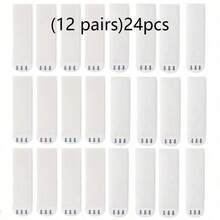 Easy-Install Double-Sided Adhesive Strips - 12/24 Pairs, Non-Destructive Wall Hooks, Tool-Free Removable Mounting Tape Adhesive Wall Hooks Double Sided Adhesive Tape - White - View 5