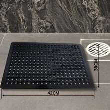 Non-Slip Rubberized Shower Mat, Rectangular Carpet For Bathroom Stall, 42x30cm, Black. - Nhiều màu - Xem 5