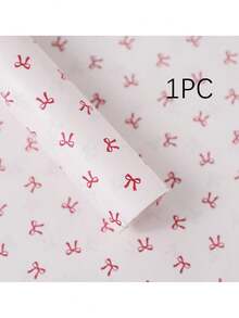 40pcs Pink Background Red Bow Transparent Thin Wrapping Paper, 70*50cm Gift Wrapping Paper, Pink Ballet Bow Wrapping Paper, Art Paper, Birthday Gift Wrapping Paper, Gift Bag Filler And Party Gift Wrapping Paper, Thin Paper, Bouquet Wrapping Paper, Gift Wrapping Paper
