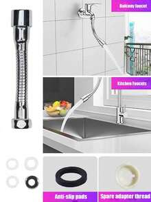 Manguera de extensión para grifo de cocina plateado - Multicolor - Ver 3