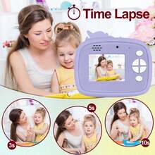 Kids Camera Camera, Kids Toy, Front & Rear Dual CamerasCapture Fun In An Instant! Portable & Kid Friendly Ultra HD 1080 Video 2.4-Inch Screen Children's Camera With Printing Paper, Children's Digital Camera 3-12 Year Old Children's Christmas And Halloween Gifts, Toy Camera[Three Options To Choose From:Single Machines, Single Machines+32GB Card Sets And Single Machines+32GB Card +5 Rolls Paper Sets] - XX-multicolor - View 6