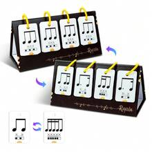 75pcs Rhythm Practice Card Visual Practice Card Note Training Card Music Teaching Tools For Instruments Like Piano Drum Electronic Keyboard Music Theory - Black - View 7