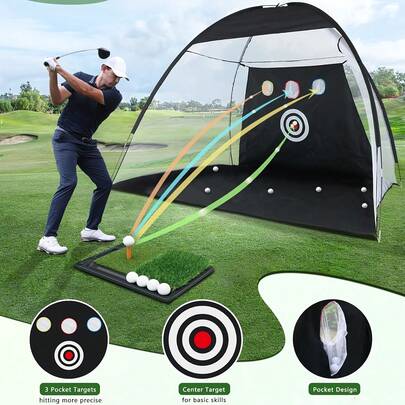 1pc Portable Golf Swing Practice Mat With Impact Target For Indoor Outdoor Training