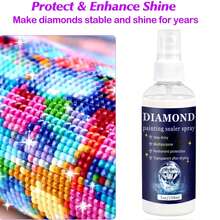 300ml/150ml Upgraded Diamond Painting Sealer Spray - 30 Minutes Quick Dry Diamond Art Sealer Glue, Keep Diamond Art Fixed And Shiny, Diamond Art Accessories And Tools, Easy To Use, No Brush Needed. - White - View 2